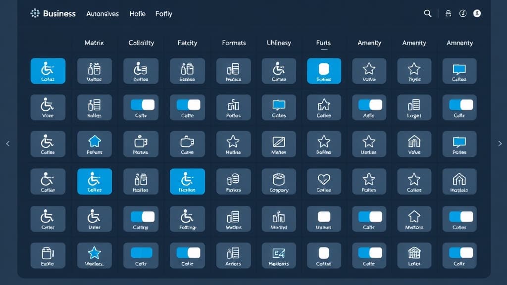 Matrix of business attribute toggles and switches