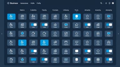 Matrix of business attribute toggles and switches