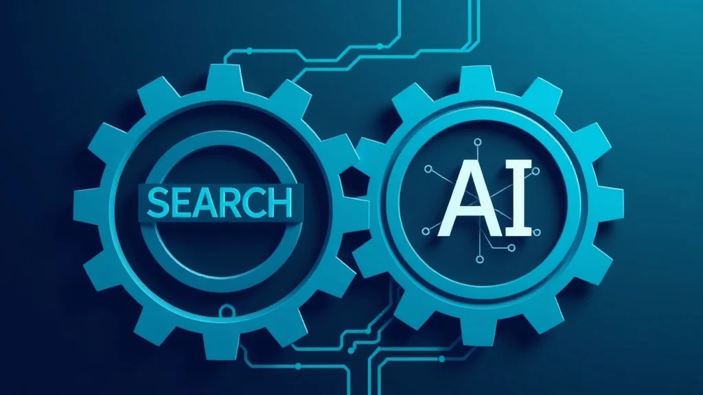 Two interlocking gears representing dual SEO and GEO optimization