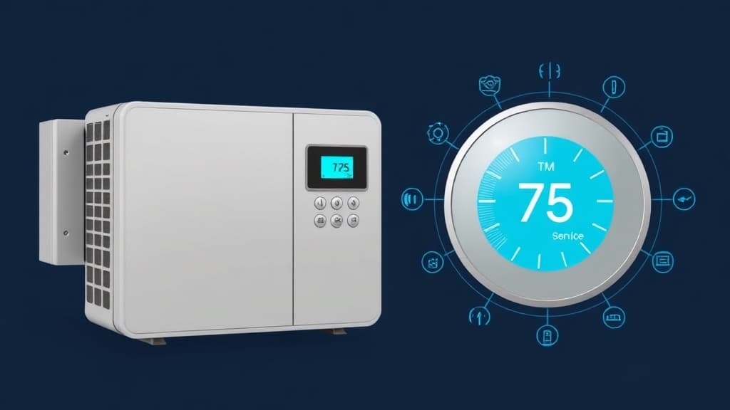 HVAC unit with digital interface and service area visualization