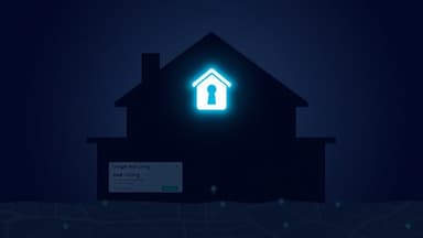 Mortgage broker's office with a map pin overlay representing a broker ranking in local search