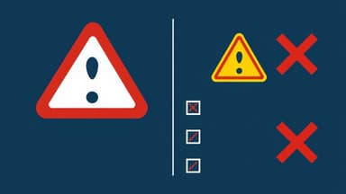 Warning signs and red X marks overlaid on common local SEO errors like inconsistent NAP, missing reviews, and unoptimized GBP
