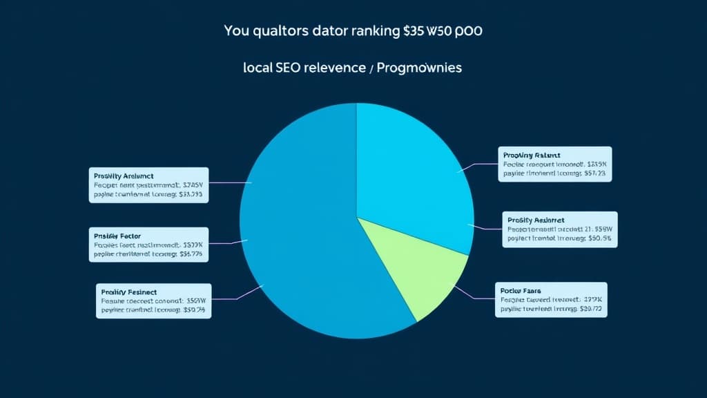 Weighted bar chart showing relative importance of local SEO ranking factors including GBP, reviews, citations, and proximity