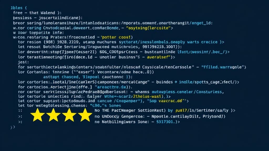 Code editor showing JSON-LD structured data markup for a local business with highlighted schema.org properties