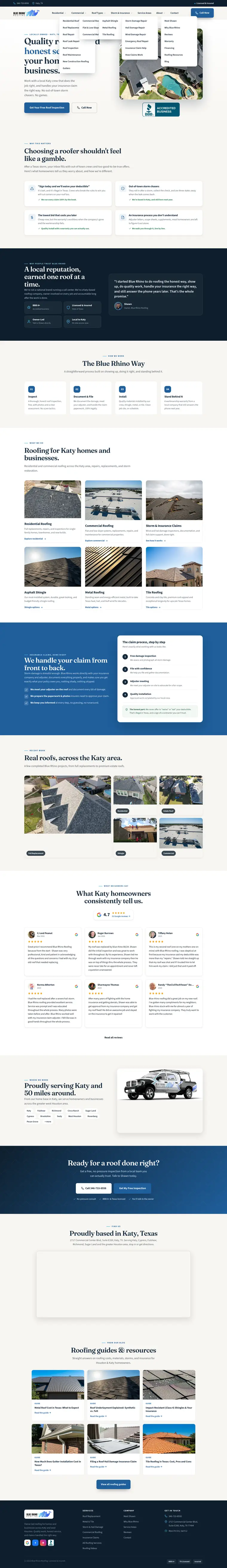 Blue Rhino Roofing — a website built with Proteus